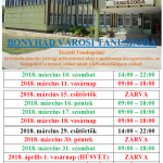 Uszoda 2018 március havi hétvégi nyitvatartási ideje